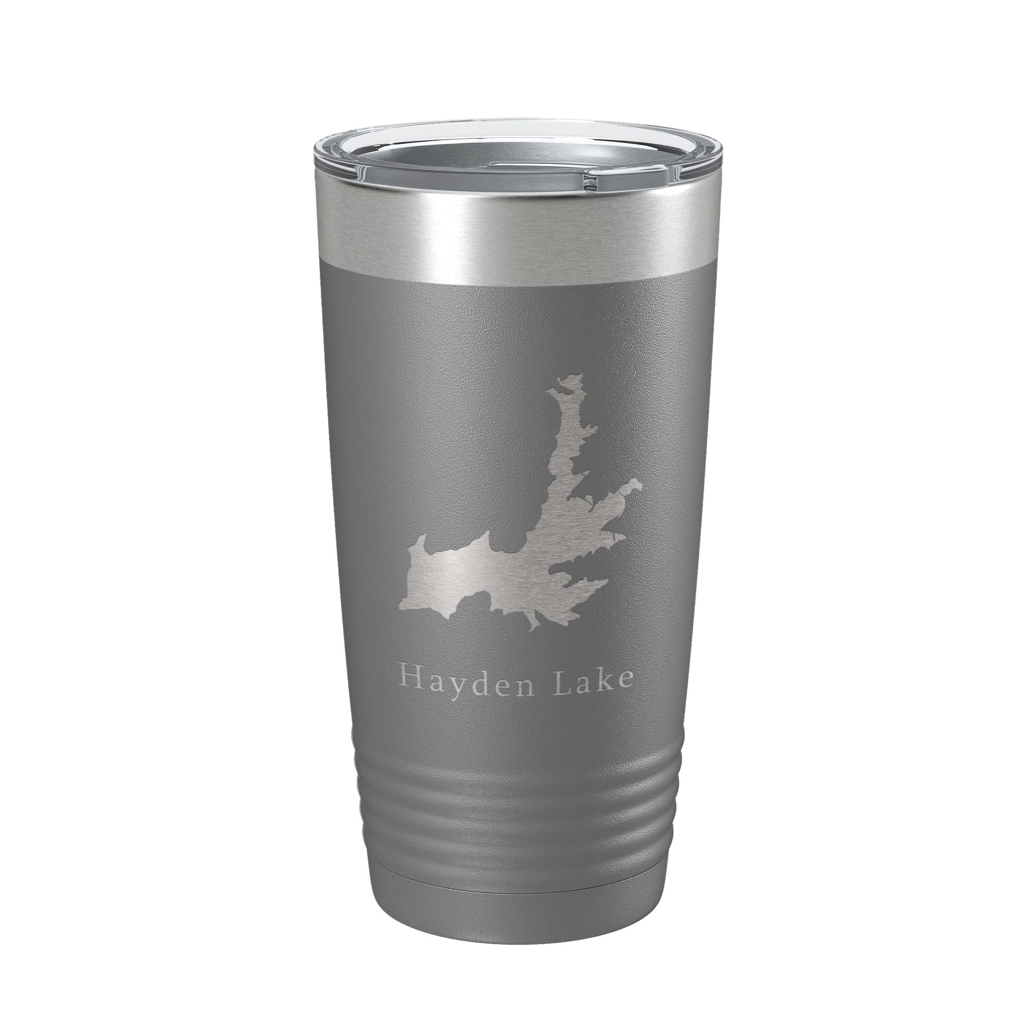 Hayden Lake Idaho Map Tumbler - 20 oz Insulated Travel Mug with Laser Engraved Design, Dark Gray - Perfect for Coffee, Tea & Outdoor Adventures