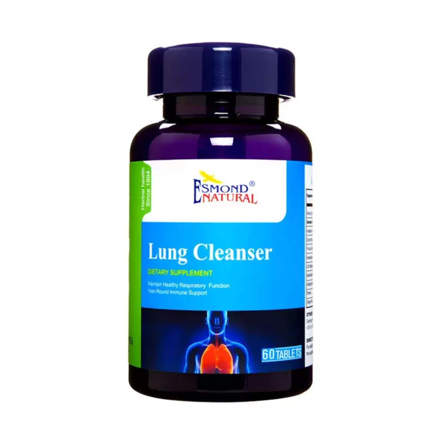 Esmond Natural Lung Cleanser Supplement - 180 Tablets (3 Pack) | GMP Certified, Natural Product Association Approved | Supports Healthy Respiratory Function | Made in USA | Ideal for Smokers, Allergy Sufferers & Urban Dwellers