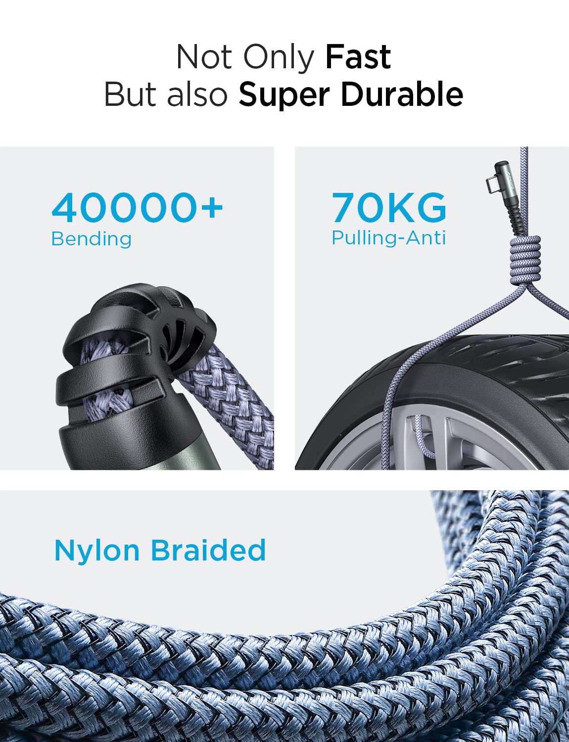 AINOPE 100W USB C to USB C Fast Charging Cable 16.6FT - PD Compatible Type C Cable for iPhone 16/15 Pro Max, MacBook Air/Pro, iPad Pro M4, Samsung Galaxy S24, Pixel 7 - Durable Chubby Design for Home, Office & Travel Charging
