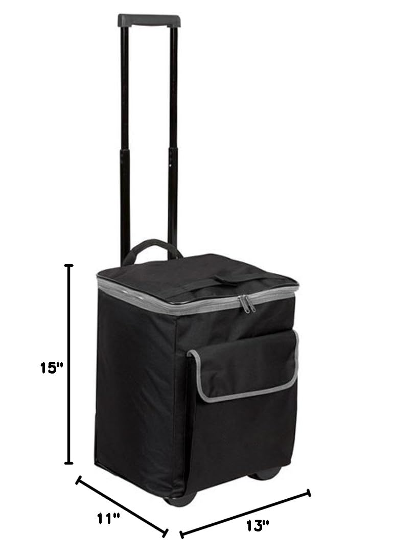 BELLINO Black Rolling Show Case Display - Mobile Merchandise Cabinet for Retail Stores, Bakeries & Boutiques | Perfect for Showcasing Pastries, Jewelry & Small Products