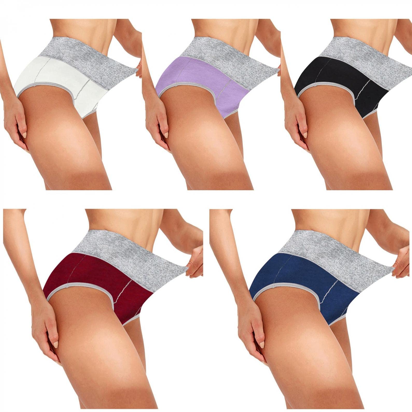 Women's 5-Pack Cotton Underwear - Soft, Breathable Full Coverage Briefs for Everyday Comfort | Perfect for Work, Yoga & Sleep