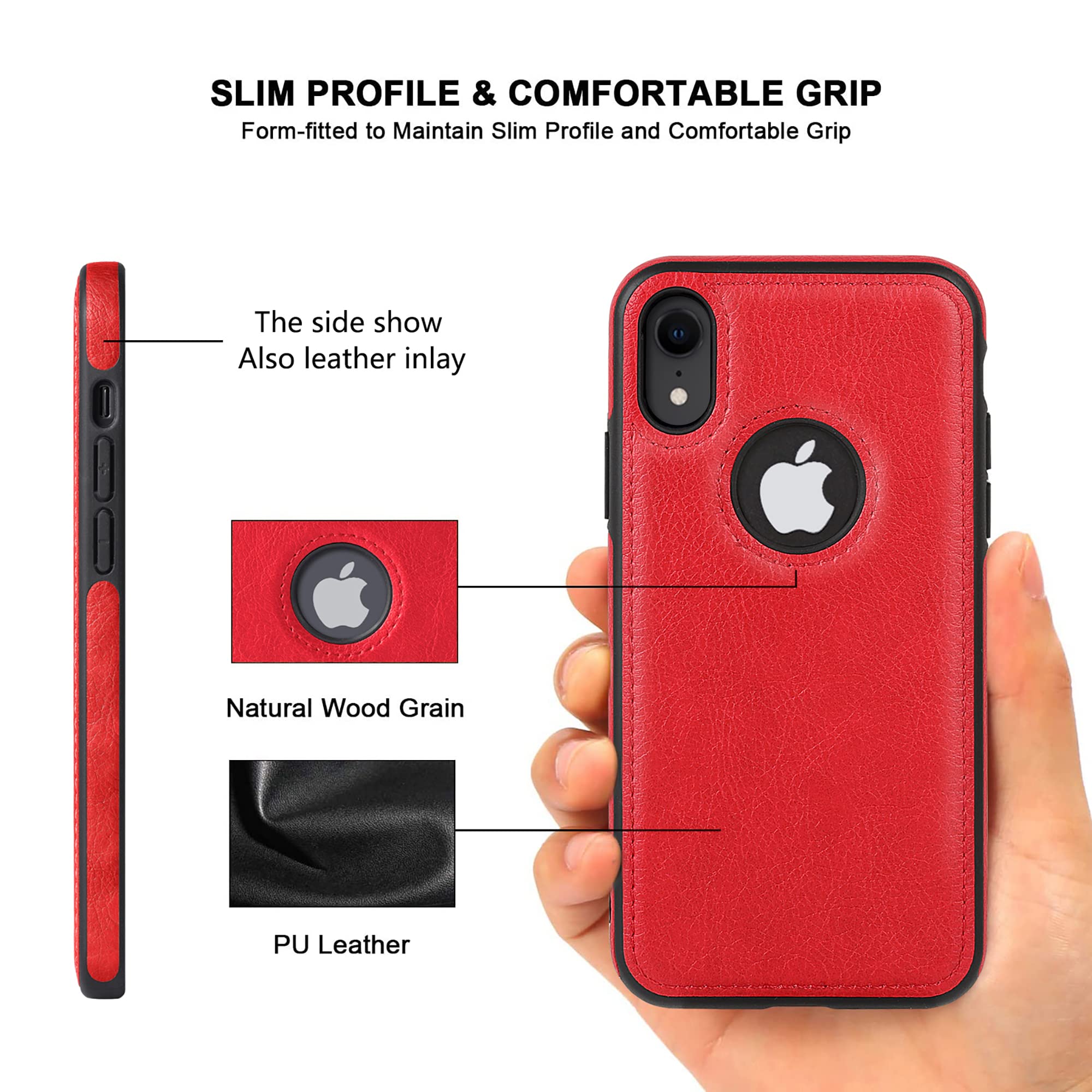 Premium Vegan Leather iPhone XR Case - Luxury Slim 6.1
