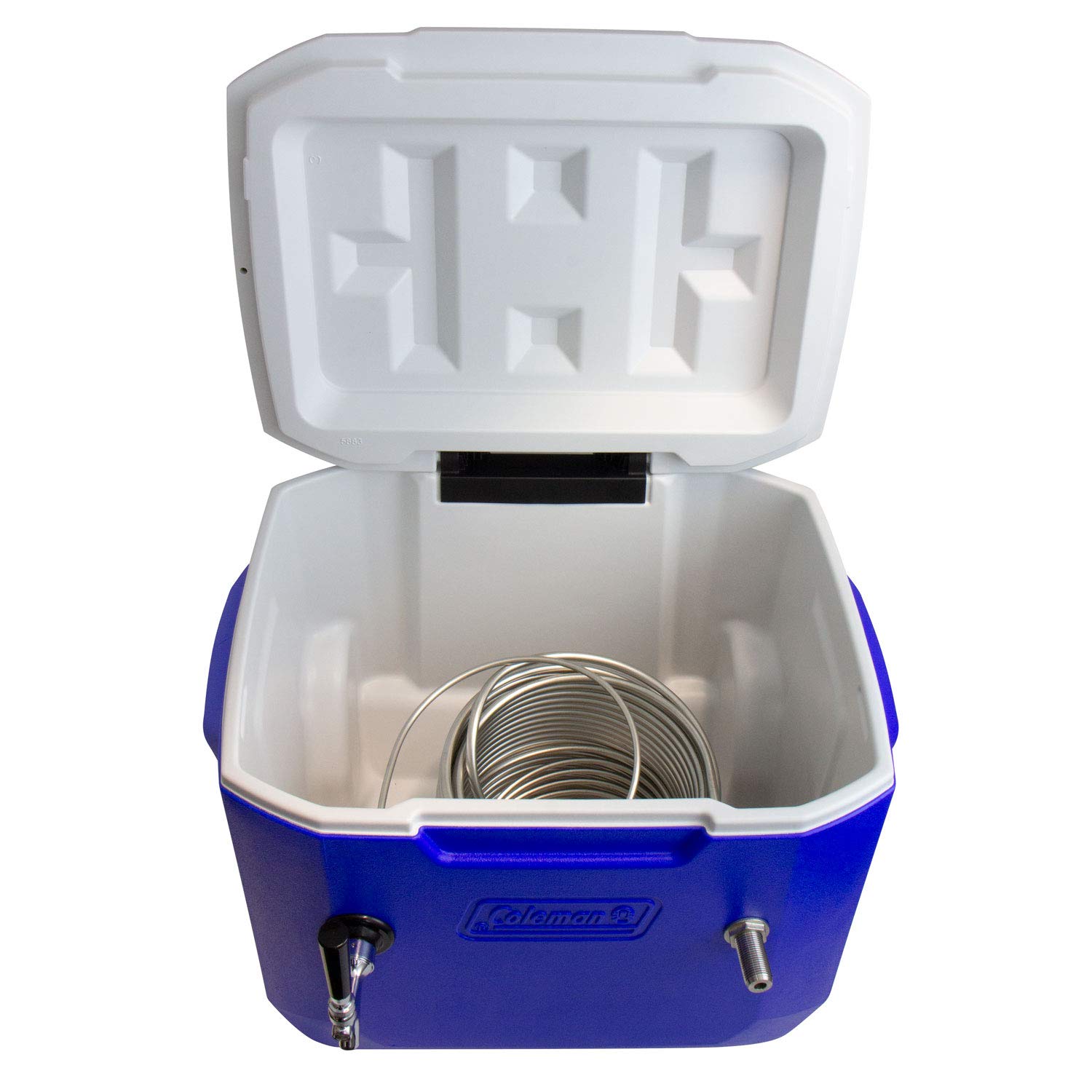 Kegco 1 Tap Jockey Box Portable Beer Dispenser - Blue Stainless Steel Cooler for Outdoor Parties, Camping & Tailgating