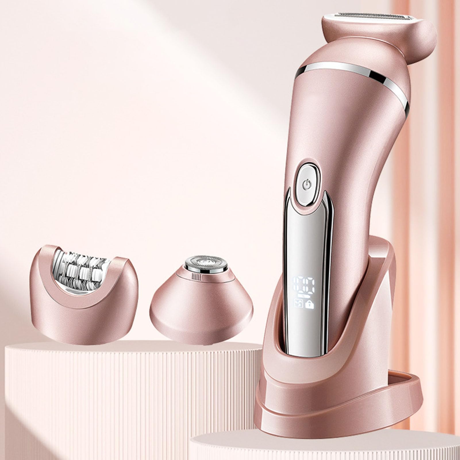 3-in-1 Electric Epilator for Women - Painless Hair Removal Device & Gentle Trimmer - Rechargeable Lady Shaver for Legs, Underarms, Bikini Line - At-Home Hair Remover for Smooth Skin (Perfect for Travel, Gym & Daily Beauty Routine)