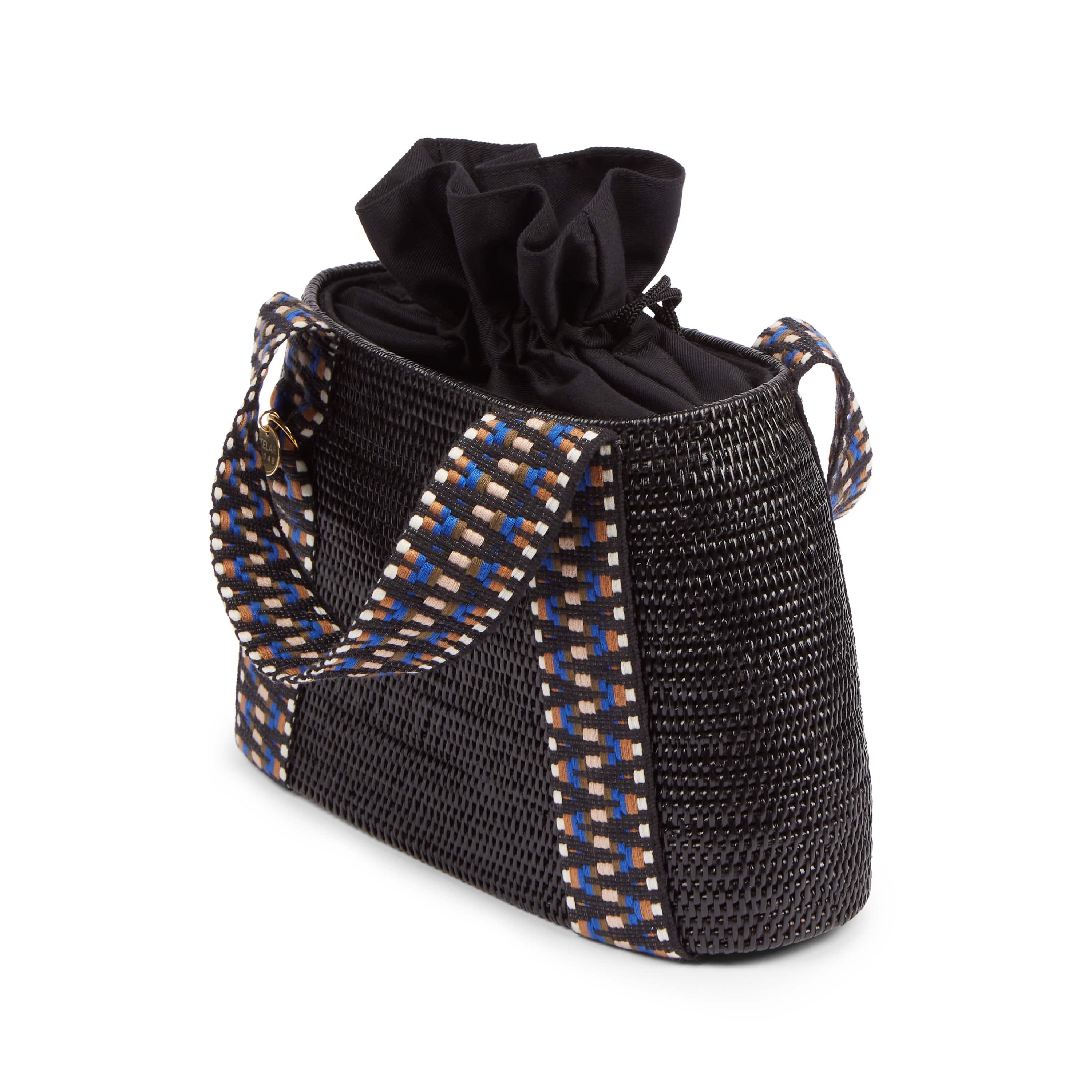 Eco-Friendly Vegan Handwoven Oval Handbag - Black | Manado Atta Small Purse for Women | Perfect for Casual Outings, Beach Trips & Sustainable Fashion