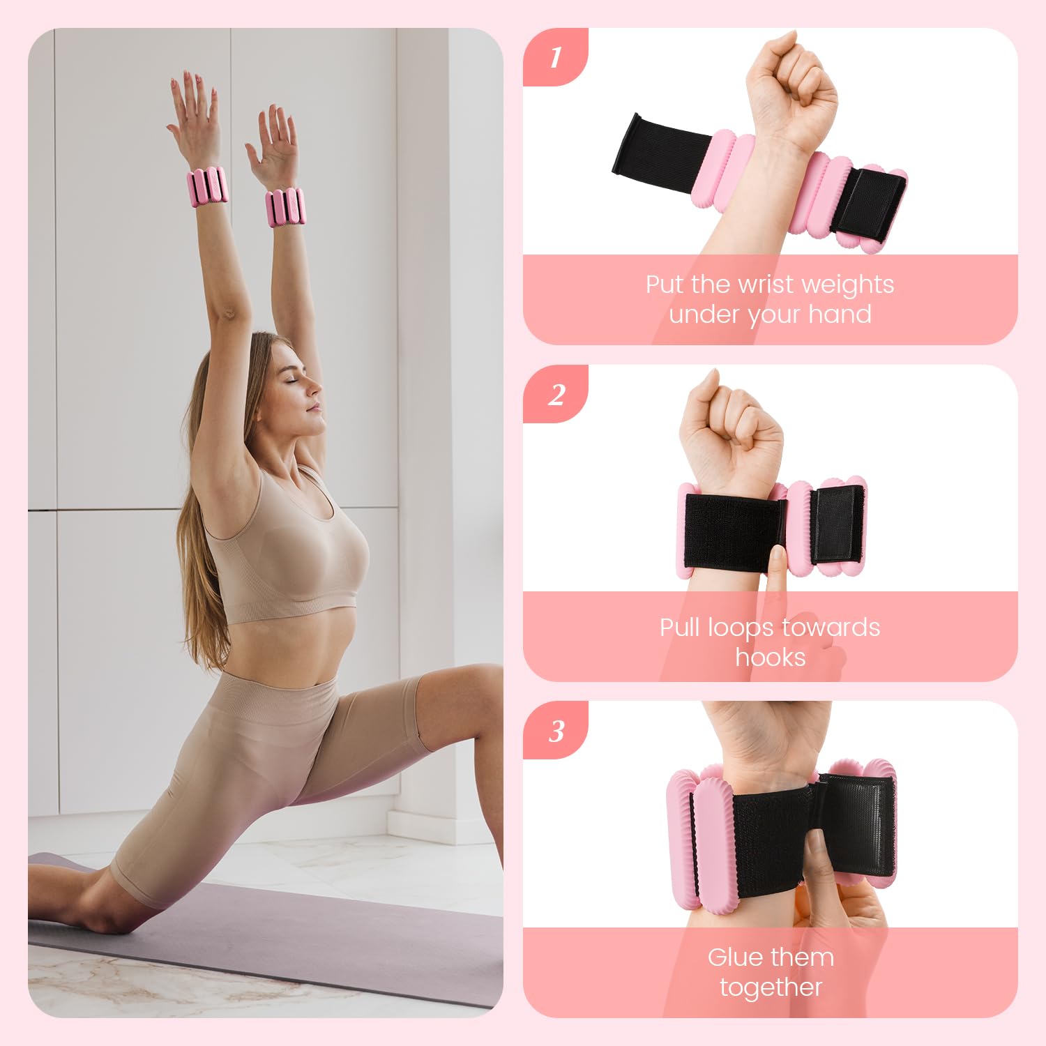 Adjustable Ankle Weights Set of 2 for Women & Men - 1-5 lbs Wrist & Leg Weights for Strength Training, Yoga, Dance, Running - Perfect for Home Workouts, Gym Fitness & Water Aerobics
