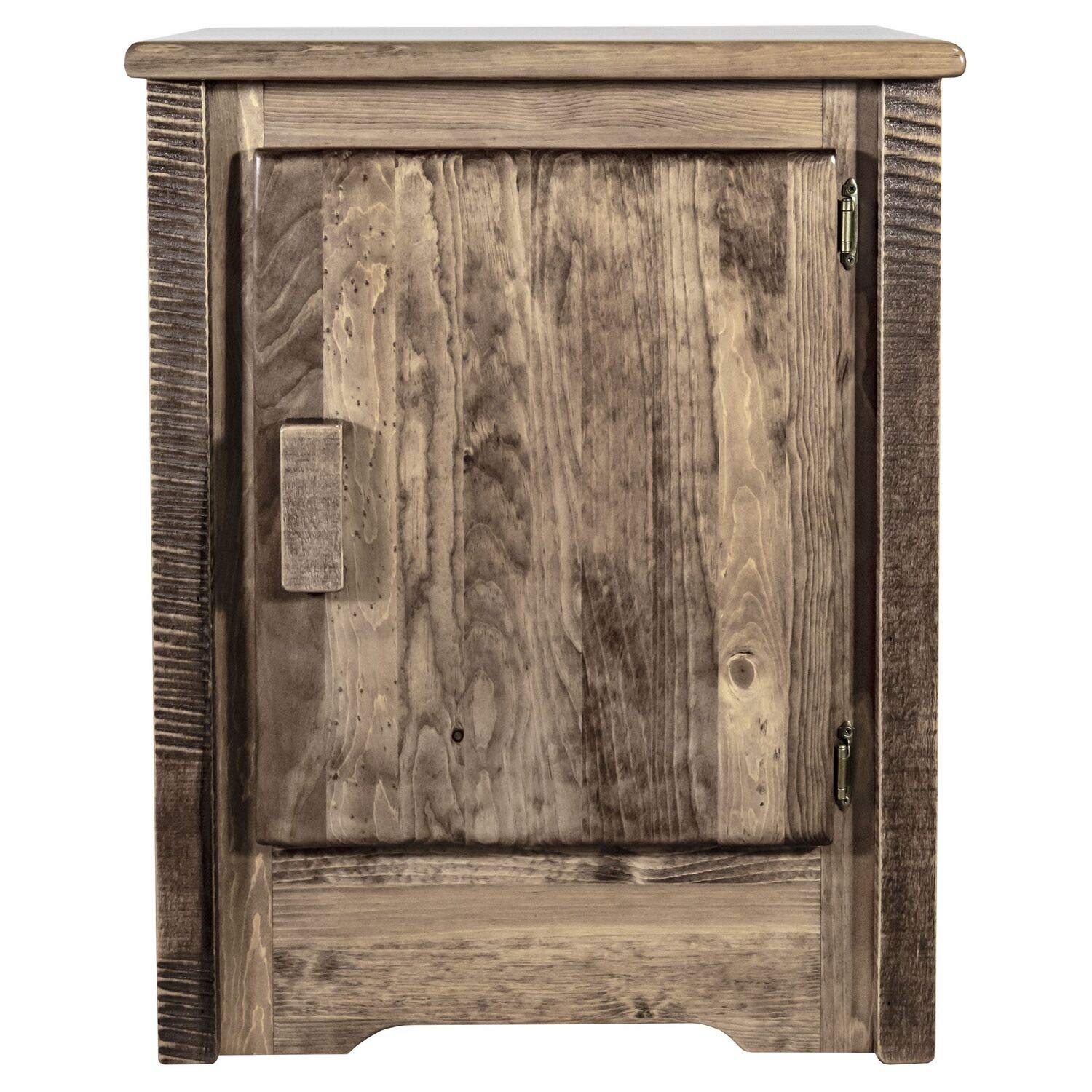 Montana Woodworks Homestead Collection Accent Cabinet - Right Hinged, Stained & Clear Lacquer Finish - Rustic Home Decor for Living Room, Bedroom or Entryway