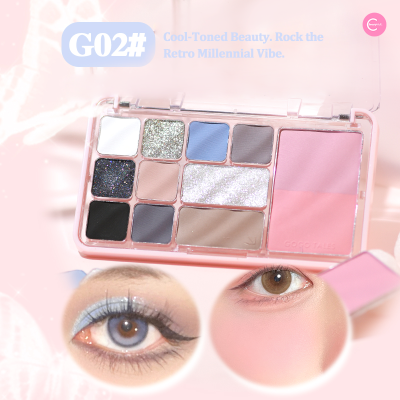 GOGOTALES Love at First Blush Multi-Function Makeup Palette - Blush, Highlighter & Eyeshadow for Everyday Glam & Special Occasions