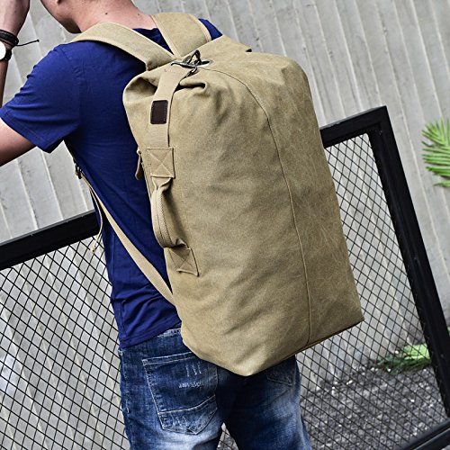 Large Waterproof Travel Backpack for Hiking, Trekking & Camping - Durable Military Backpack for Outdoor Sports & Adventure (Khaki) - Perfect for Backpacking, Travel & Daily Commute