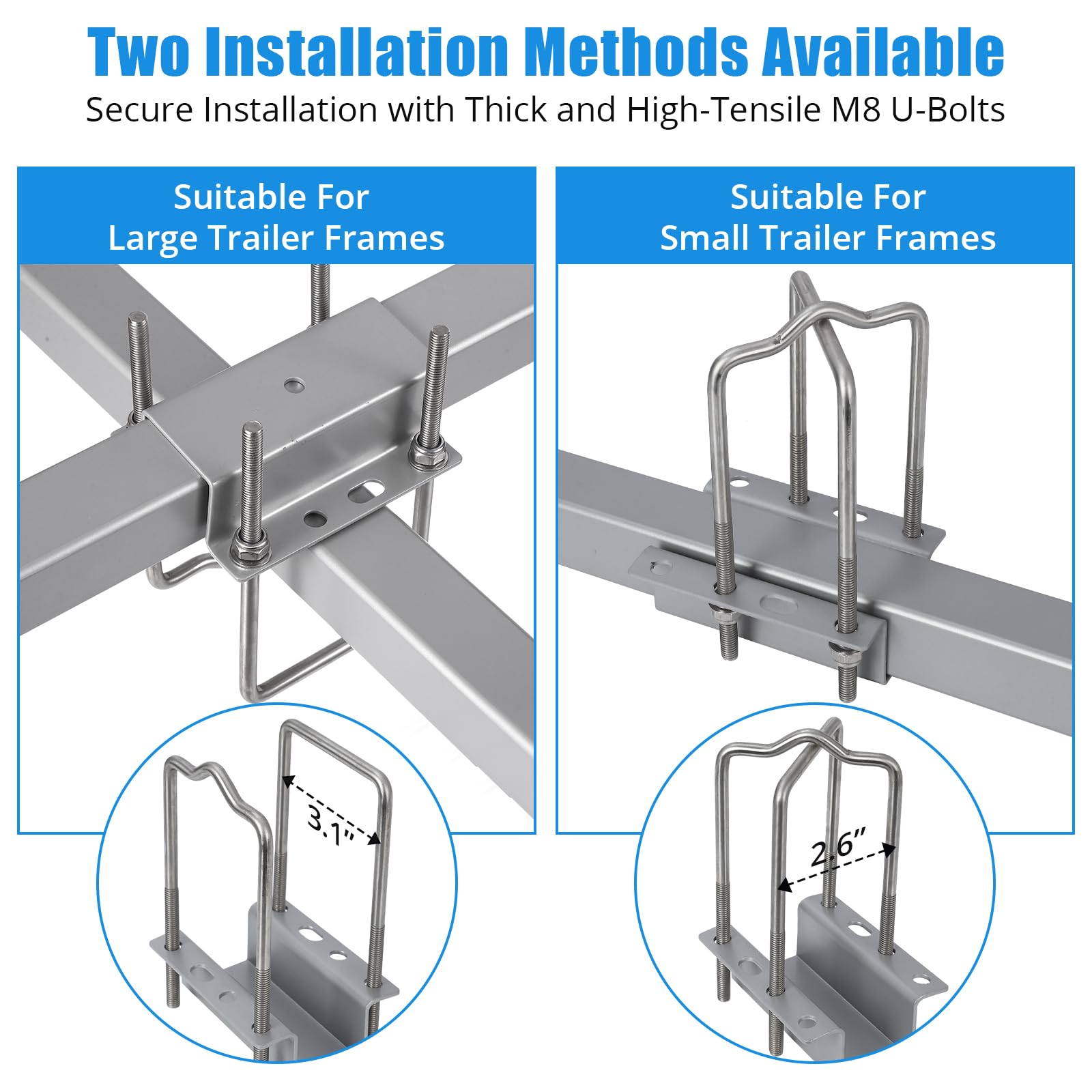 GARVEE 2-Pack Rustproof Galvanized Steel Trailer Guide Poles - 40