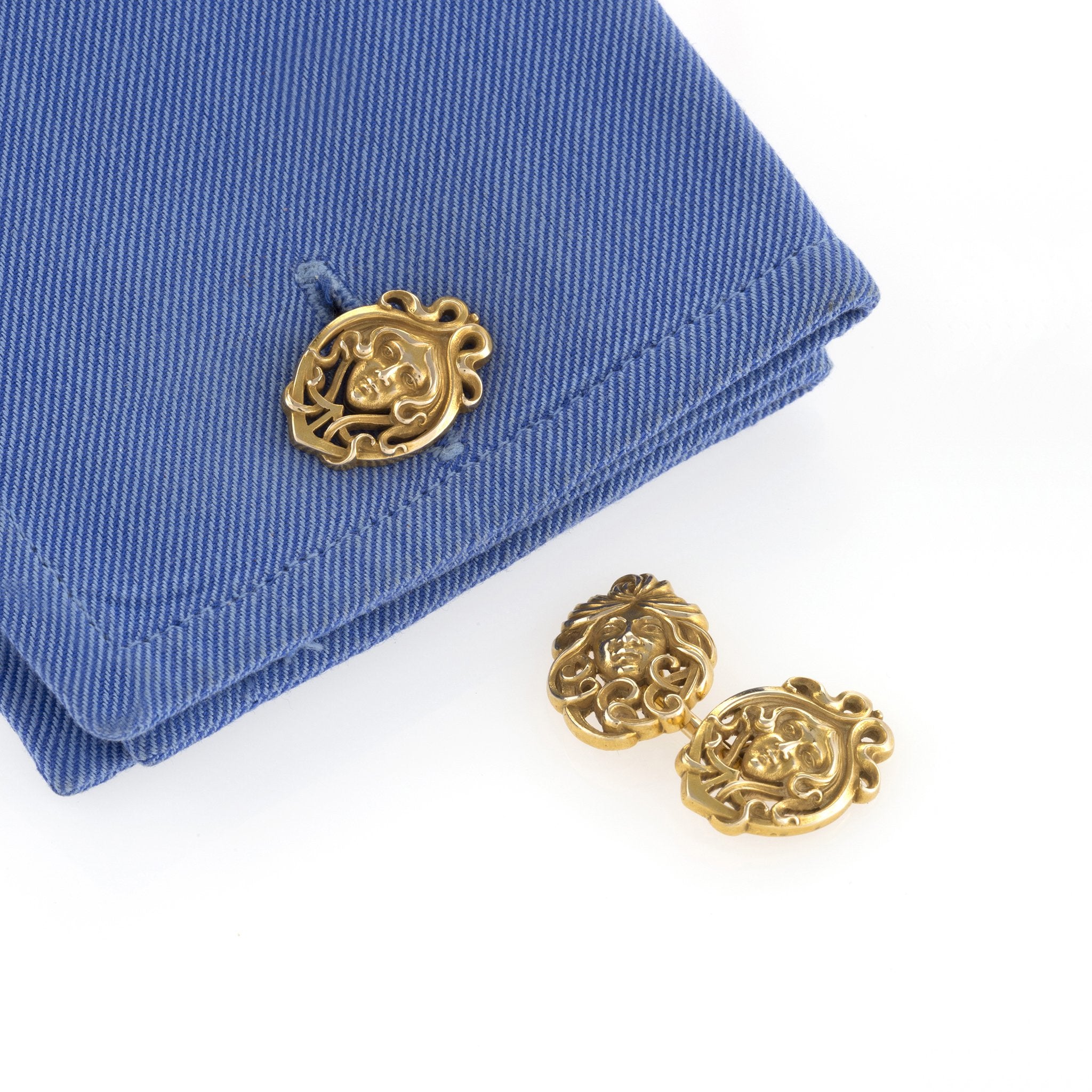 Elegant Gold Portrait Cufflinks for Men & Women - Perfect for Weddings, Formal Events & Gifts