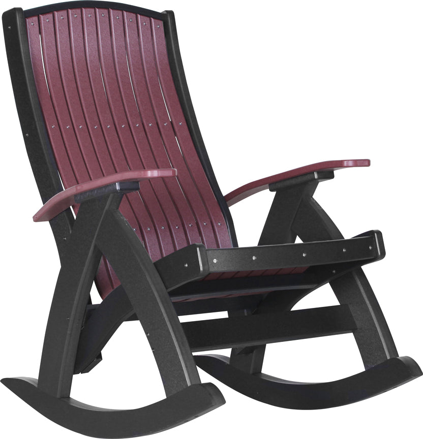 LuxCraft Comfort Rocker Recliner Chair - Ergonomic High Back Rocking Chair with Padded Armrests & Lumbar Support for Living Room, Bedroom, Nursery - Perfect for Relaxing, Reading & Nursing