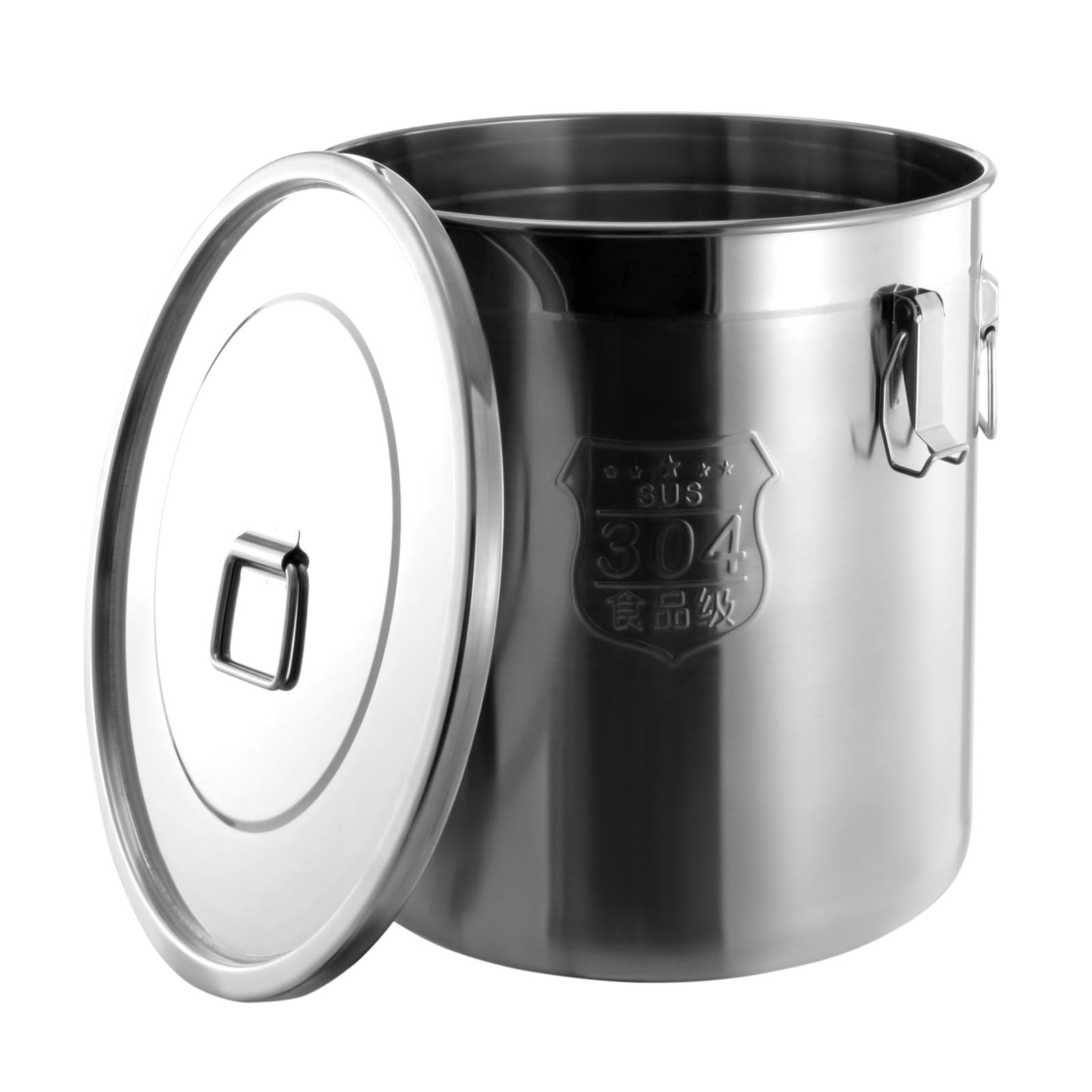 DYNAMI 304 Stainless Steel Airtight Food Storage Container - 48L/12.7Gal Large Canister with Locking Lid for Rice, Flour, Grains, Coffee Beans | Kitchen & Pantry Organization | Bulk Food Storage Solution for Home & Restaurant Use