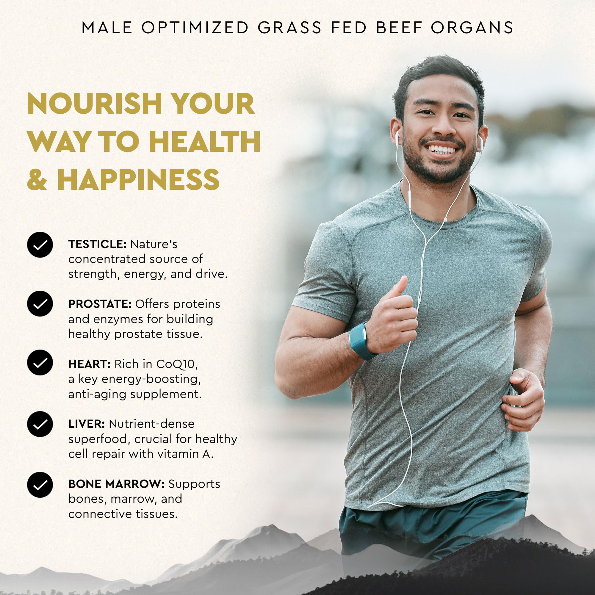 Ancestral Supplements Mofo - Natural Testosterone & Energy Booster for Men - Grass Fed Beef Liver Organ Supplement - Non-GMO, No Fillers - 180 Capsules - Supports Men's Health, Vitality & Workout Performance