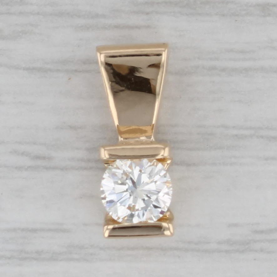 0.46ct Round Solitaire Diamond Pendant Necklace in 14k Yellow Gold - Elegant Small Drop Pendant for Women - Perfect for Everyday Wear, Anniversary Gifts & Special Occasions