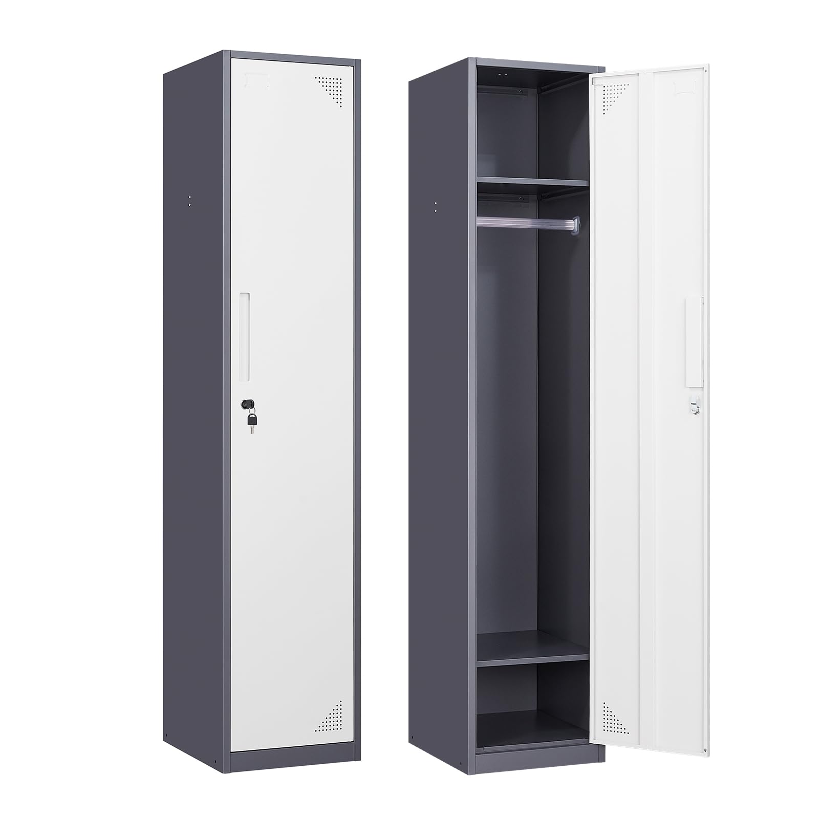 STANI Heavy Duty Metal Locker with Lock - Secure Employee Storage Cabinet for Home, Gym, School & Office - Tall Steel Locker for Clothes, Shoes & Equipment Storage | Perfect for Workplace, Sports Facilities & Educational Institutions
