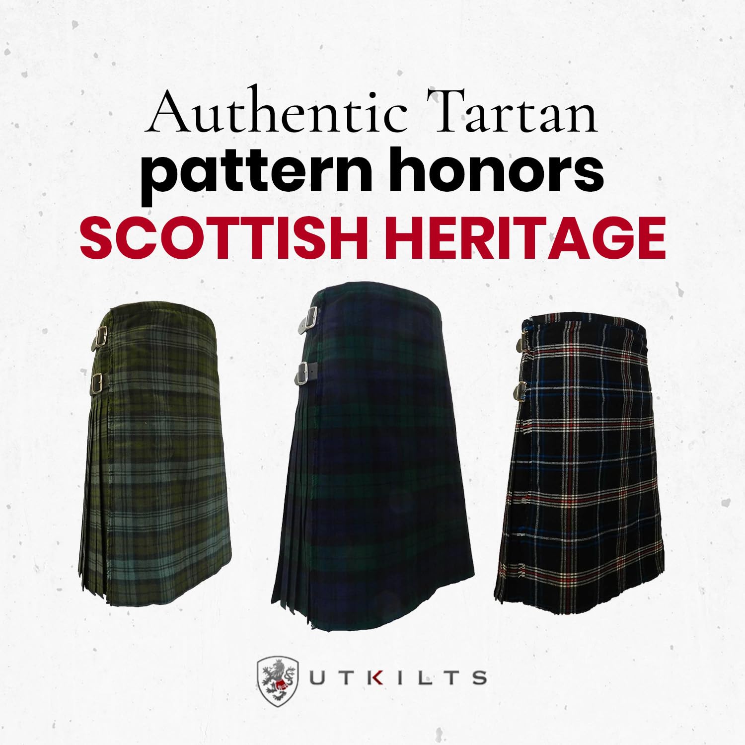 Premium 16 oz Wool Scottish Kilt for Men - Traditional Tartan Kilt with 3 Buckle Straps & Double Fringed Apron - Perfect for Highland Games, Weddings & Celtic Events