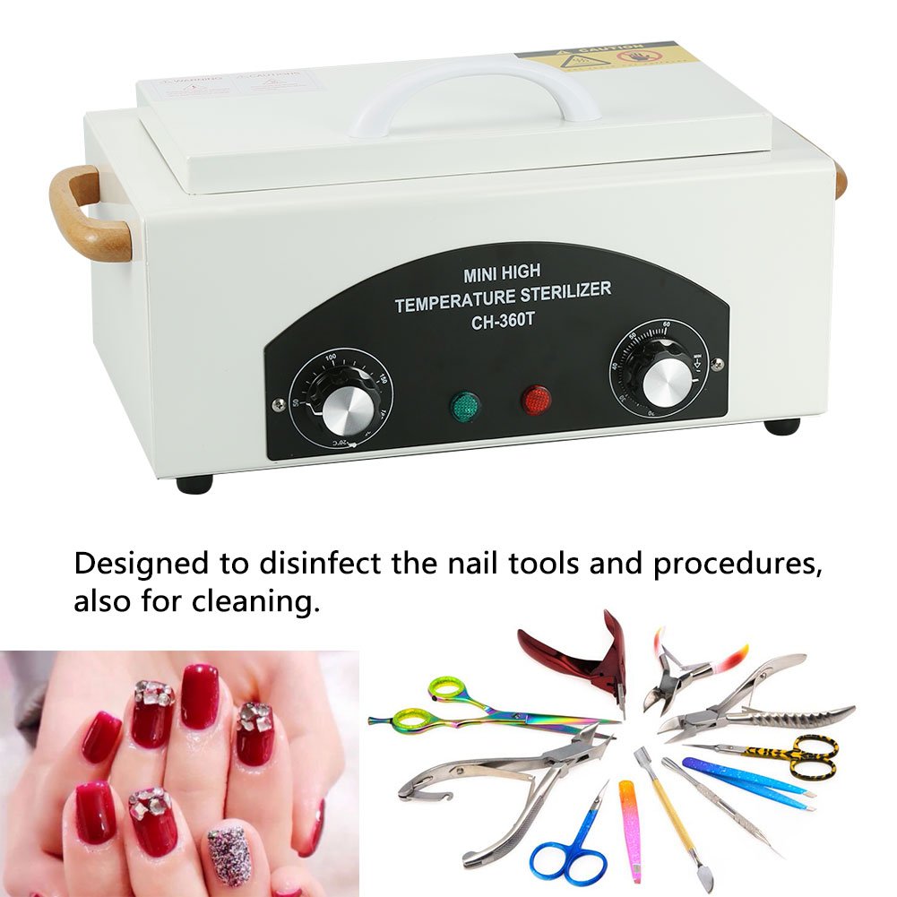 Professional Nail Tool Sterilizer Box - High Temperature UV Sanitizer with Removable Stainless Steel Tray for Nail Art Tools - CE & FDA Approved - Perfect for Salons, Home Manicures & Travel Hygiene