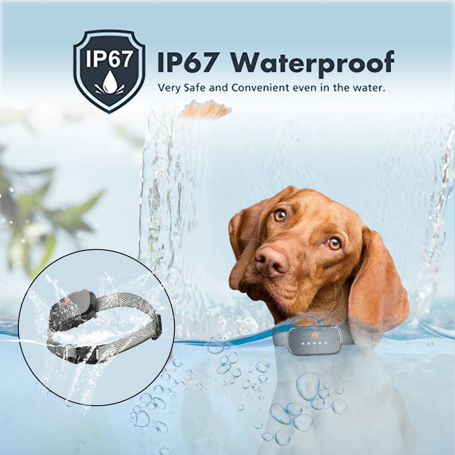 Smart Automatic Anti-Bark Dog Collar - Waterproof Rechargeable Bark Control Collar for Small & Large Dogs - Training Collar for Excessive Barking (Black) - Perfect for Home, Yard & Travel Use