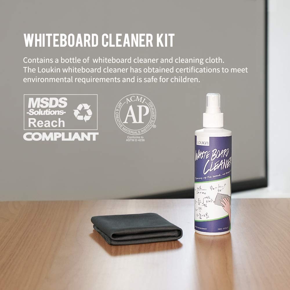 Loukin Whiteboard Accessories Bundle - Non-Toxic Whiteboard Cleaner Kit (8.5 fl oz) with Magnetic & Adhesive Marker Holder | Perfect for Office, Classroom & Home Organization