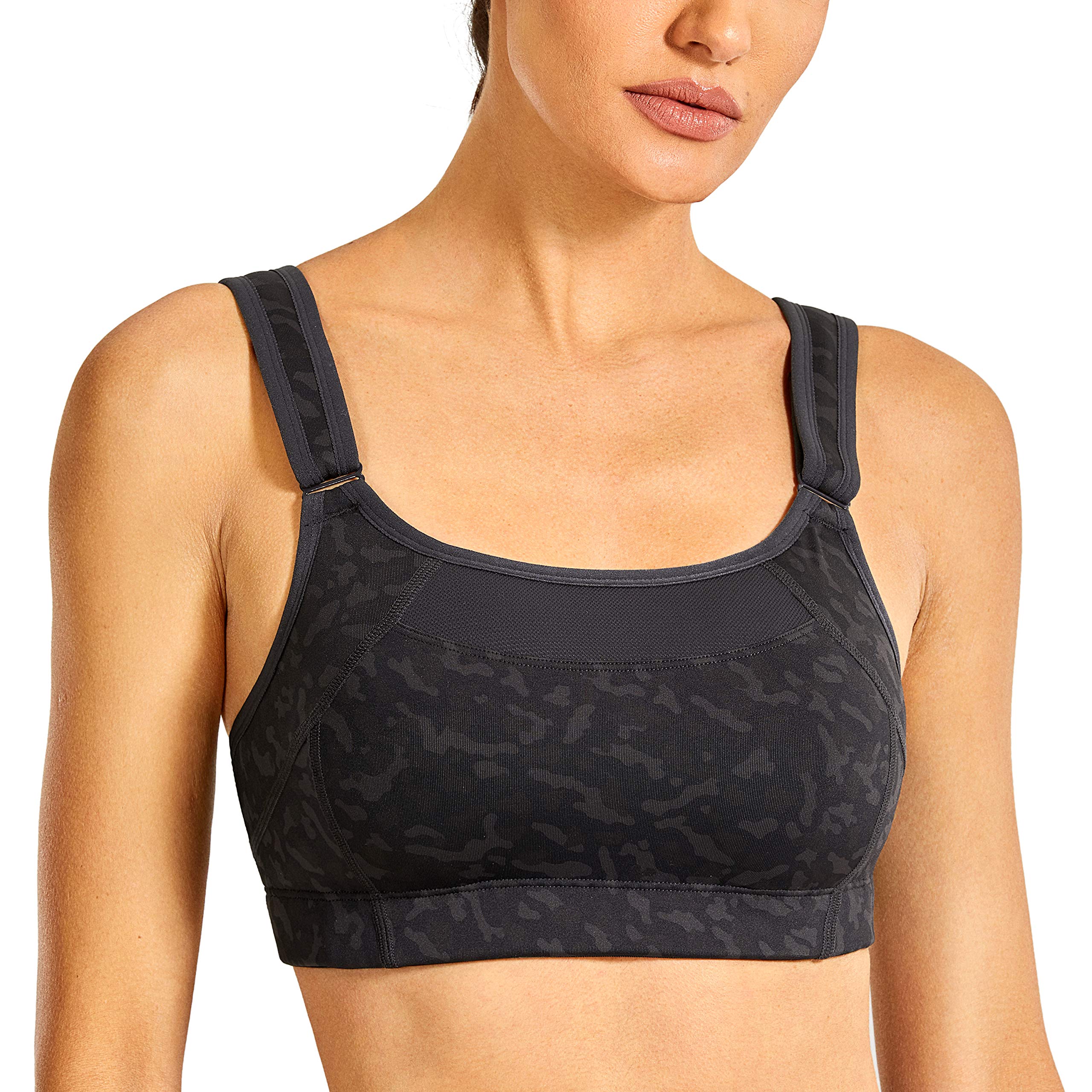 SYROKAN Women's Wirefree Adjustable High Impact Sports Bra - No Bounce Full Support for Running, Workout & Active Lifestyle