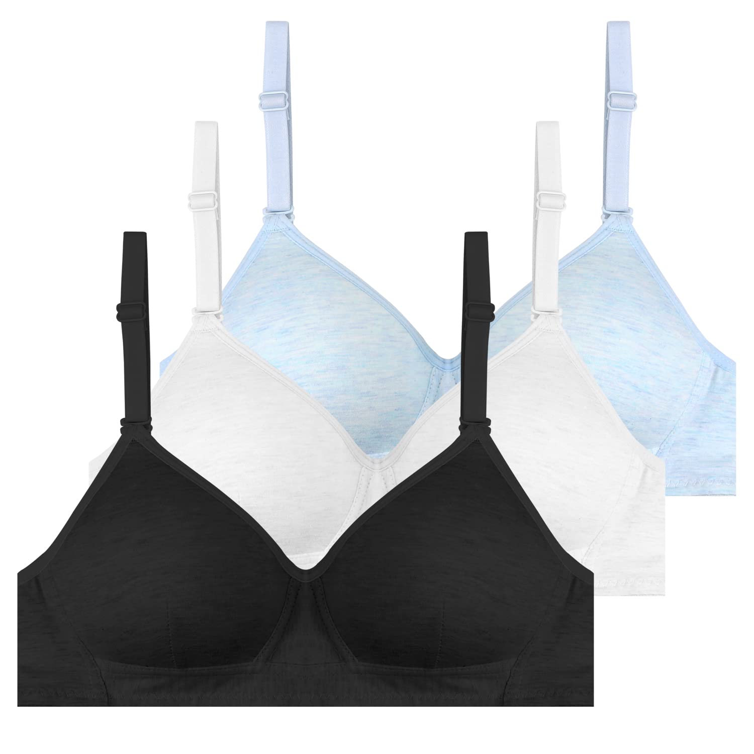 Phennie's Big Girls Training Bras - Lightly Padded Cotton Sports Bras for Teens Age 8-18 - Wireless Bralette for Comfort & Support - Perfect for School, Sports & Everyday Wear