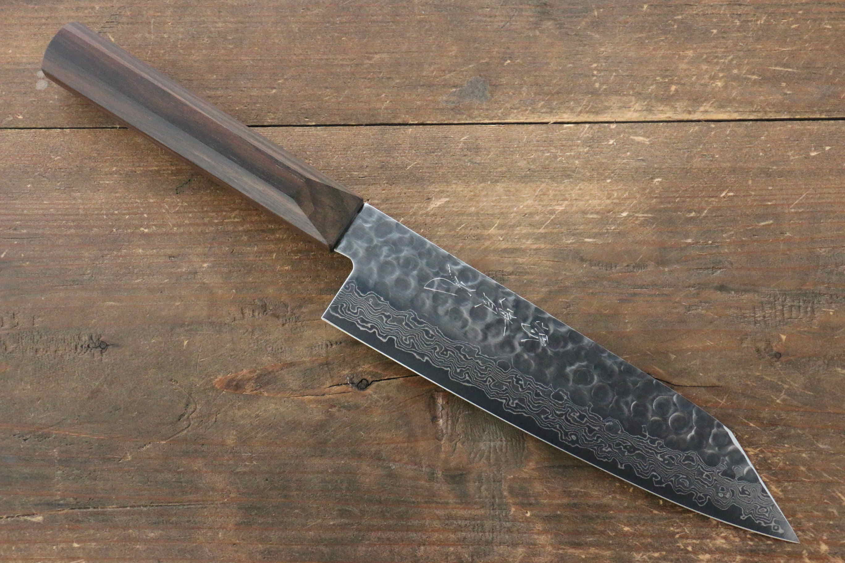 Premium Jikko VG10 17-Layer Damascus Santoku Knife 170mm with Ebony Wood Handle - Perfect for Slicing, Dicing & Chopping Vegetables, Meat & Fish