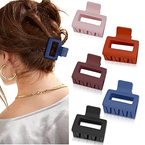 BAKEFY Large Anti-Slip Hair Claw Clips for Women - Strong Grip Plastic Hair Clamps for Thick, Long or Curly Hair - Fashion Hair Accessories Set of 4 (Perfect for Work, Gym, Beach & Everyday Styling)