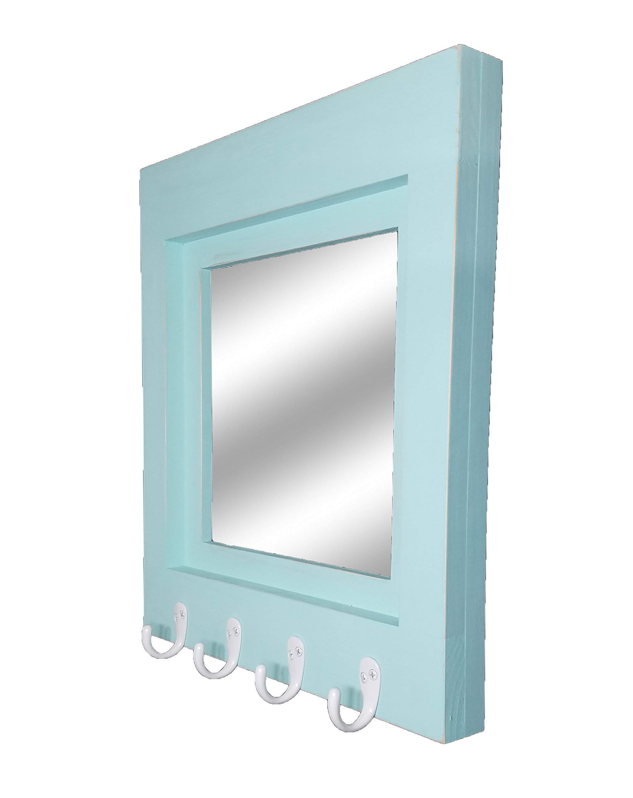 Quakertown Farmhouse Wall Mirror with Hooks - 20