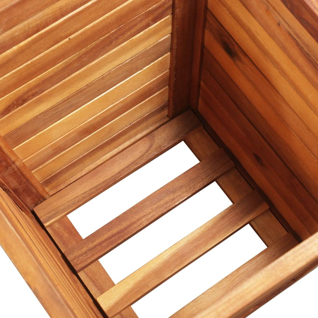 Premium Solid Acacia Wood Raised Garden Bed Set - 3-Piece Square Planter Box for Outdoor Flowers, Herbs & Vegetables | Balcony, Patio & Backyard Gardening | Durable Wooden Storage Crates & Plant Containers