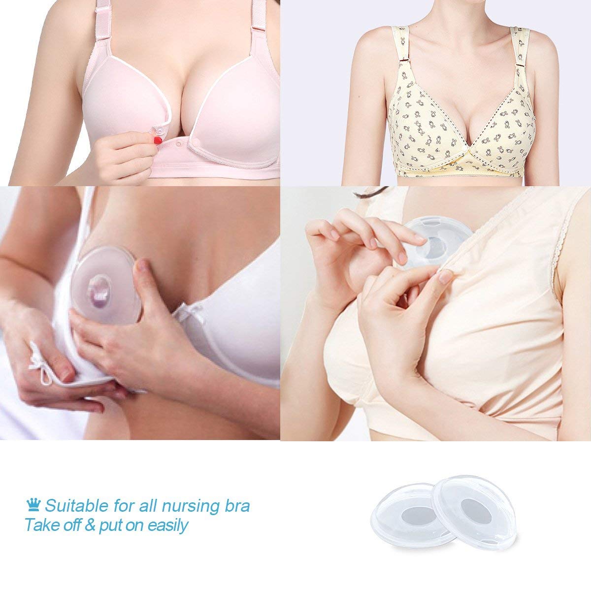 BPA Free Reusable Breast Shells & Nursing Cups - 2 Pack for Breastfeeding Comfort, Milk Collection & Leak Prevention | Ideal for Nursing Moms, Pumping & Daily Use