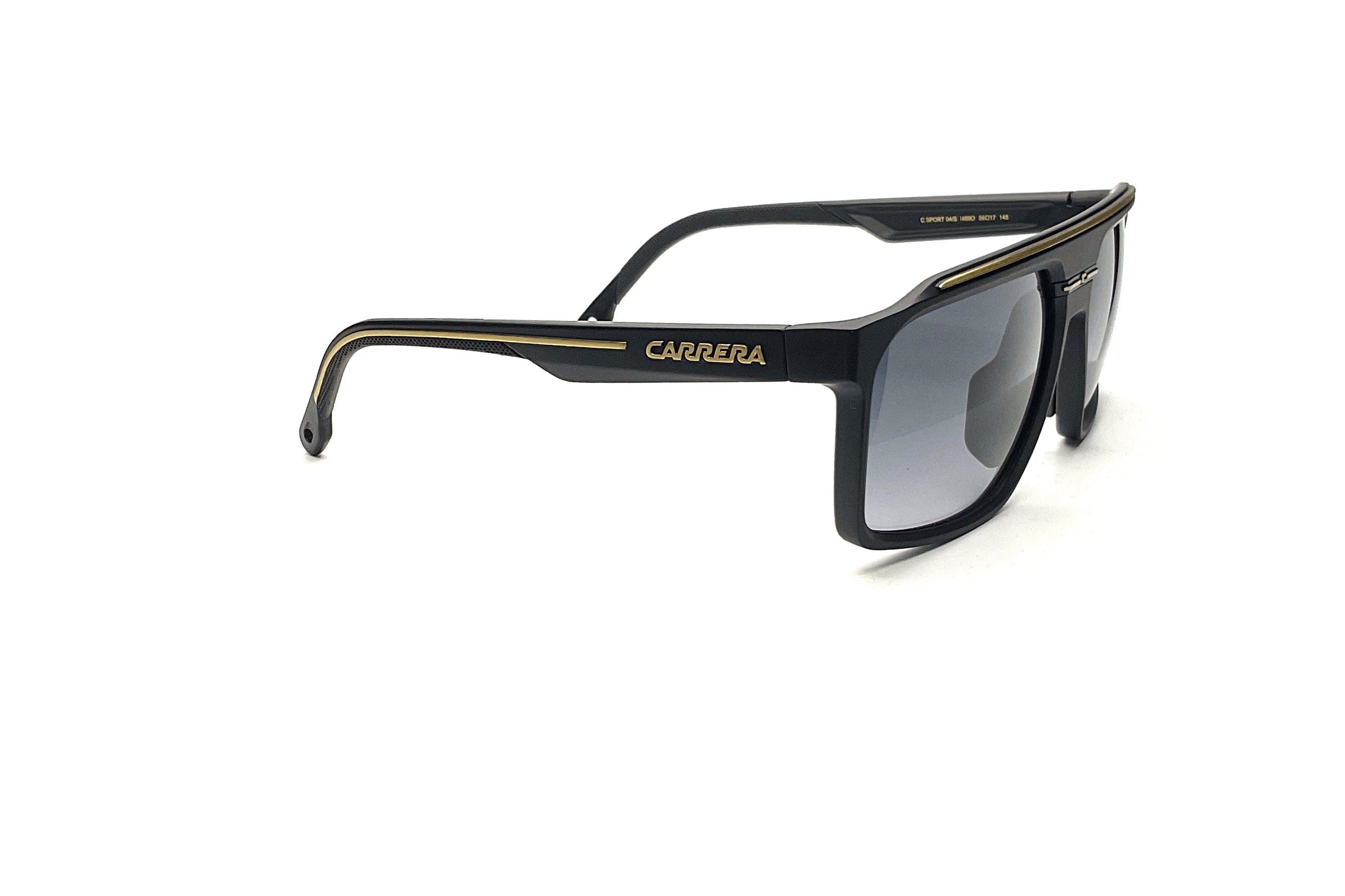 Carrera C Sport 04 Matte Black Gold Sunglasses - Polarized UV Protection for Men & Women - Perfect for Driving, Running, and Outdoor Activities