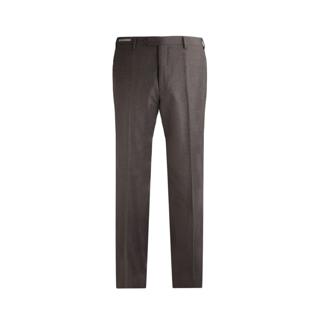 Premium CORNELIANI Flannel Trousers for Men - Classic Brown Dress Pants - Comfortable & Stylish Business Casual & Office Wear