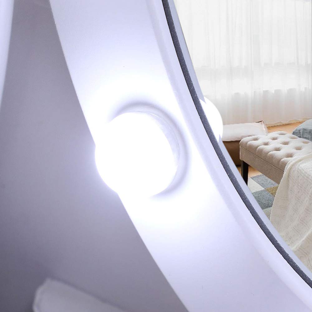 Lighted Vanity Desk Set with Mirror - 5-Drawer Makeup Dressing Table with Cushioned Stool for Women & Girls | Perfect for Small Bedrooms & Apartments | White Modern Vanity Set for Daily Beauty Routine & Home Decor