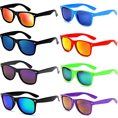 Black /Colorful Frame+mix Mirror Lens 8 Pack