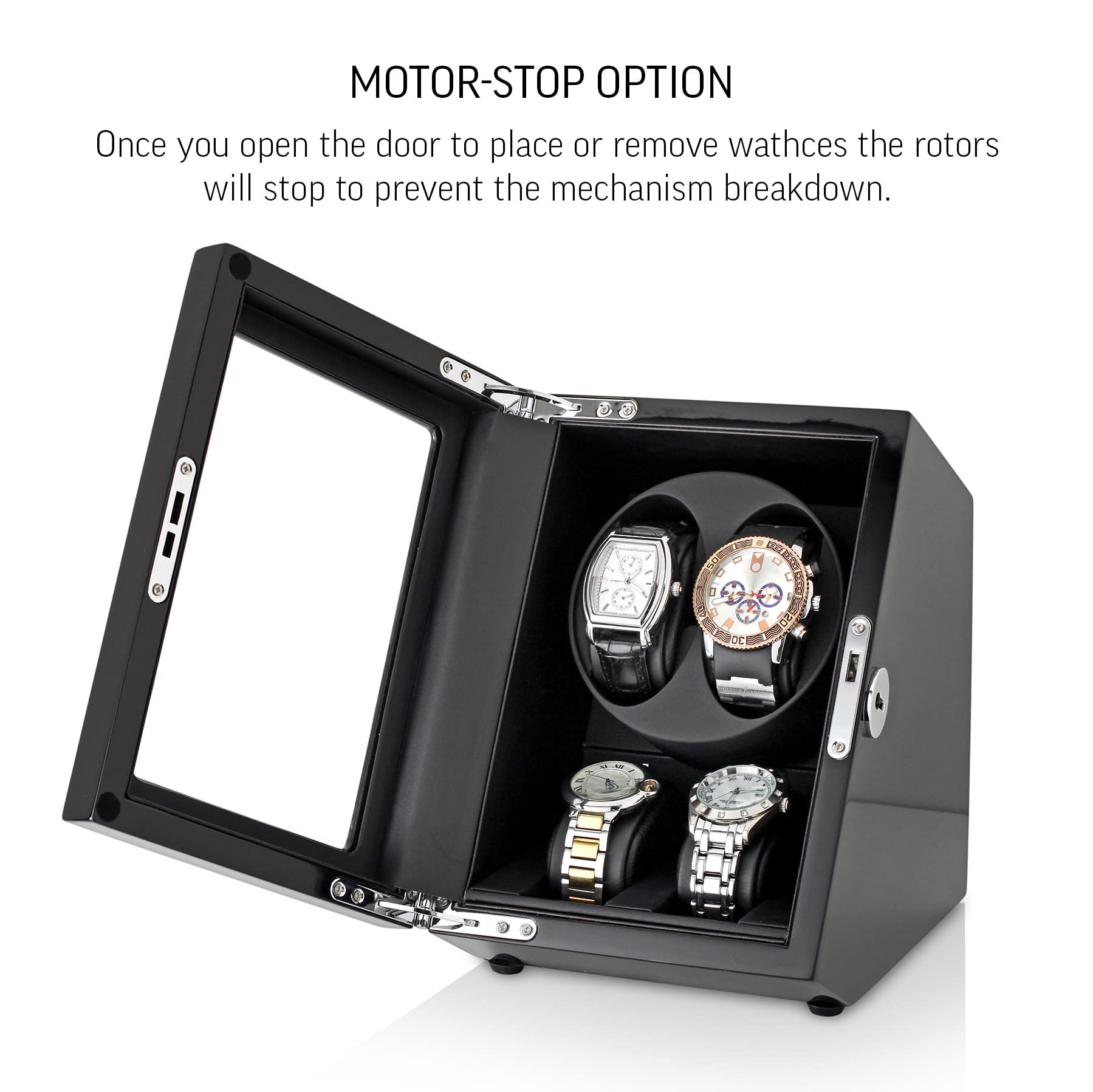 Premium Double Watch Winder for Automatic Watches - 2 Storage Slots with Quiet Motor & Battery/USB Power Options | Perfect for Watch Collectors & Travel Enthusiasts