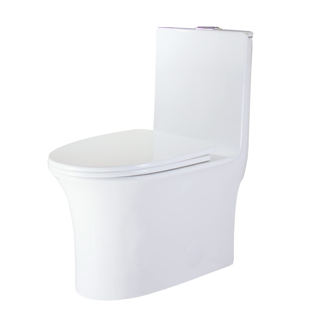 WinZo Modern Elongated One Piece Toilet with Tornado Dual Flush & Soft Closing Seat - White | Water-Efficient Bathroom Upgrade for Homes & Apartments