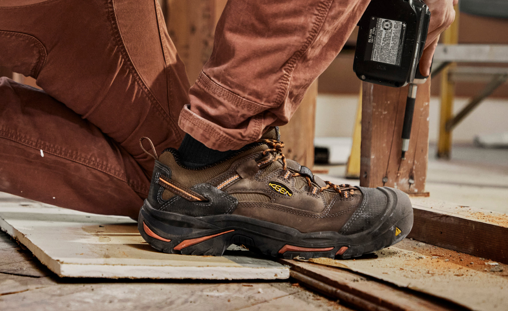 Men's Braddock Low Soft Toe Work Boots - Cascade/Orange Ochre - Durable & Comfortable for Construction, Hiking & Outdoor Work