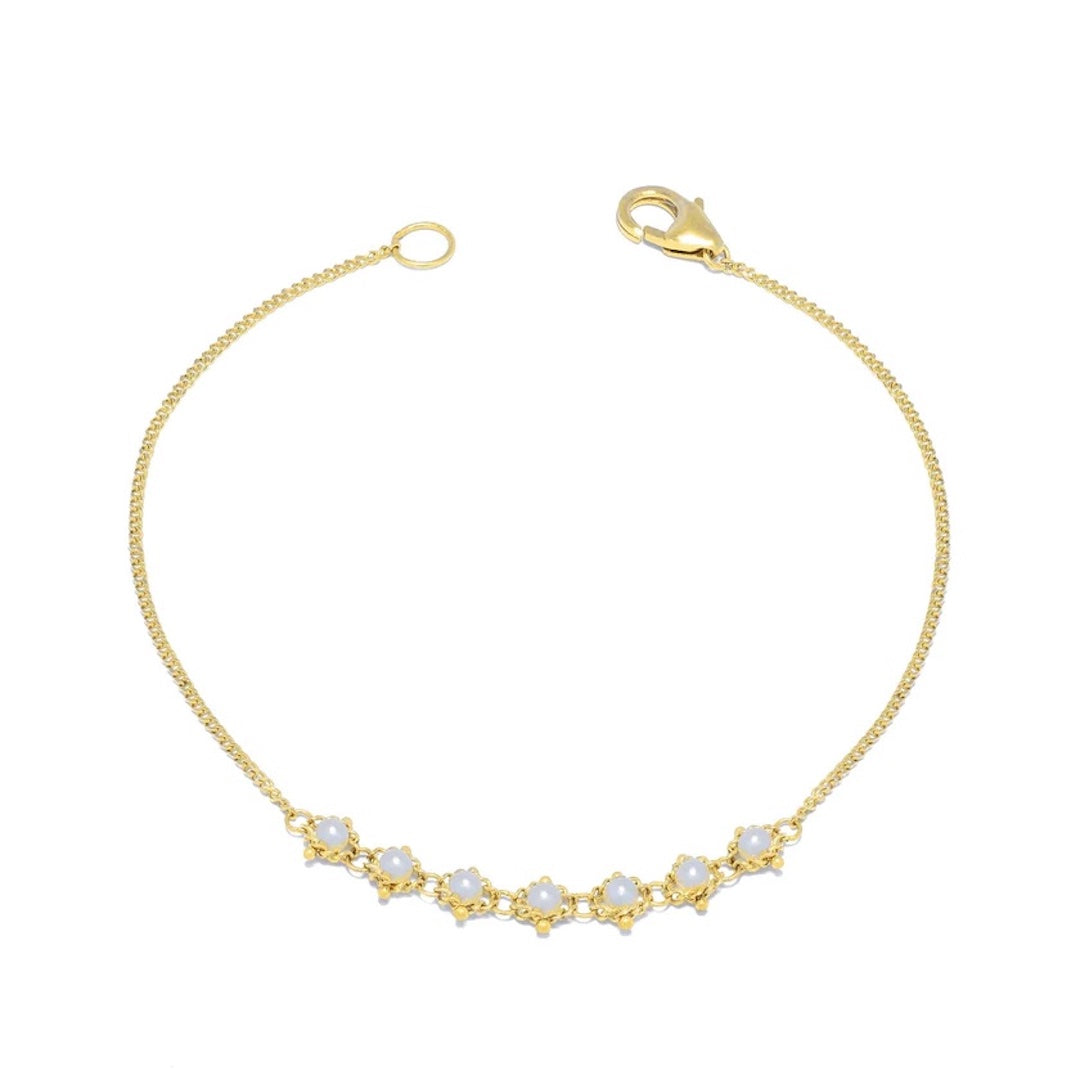 Elegant Pearl Beaded Textile Row Bracelet for Women - Perfect for Weddings, Parties & Everyday Wear