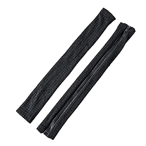 Soft Zippered Armrest Covers for Office Chairs - 1 Pair Black Computer Chair Arm Pads with Non-Slip Design | Ergonomic Support for Desk Work, Gaming & Home Office Use