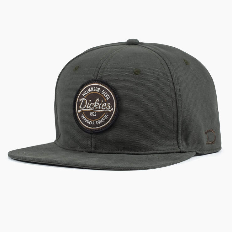DICKIES Flat Bill Duck Cap - Olive Green Adjustable Baseball Hat for Men & Women | Outdoor, Casual, Workwear Fashion Accessory
