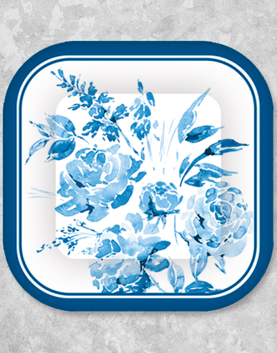 Premium Blue Porcelain Dinner Plates Set of 18 - Elegant Ceramic Plates for Fine Dining, Restaurants & Special Occasions