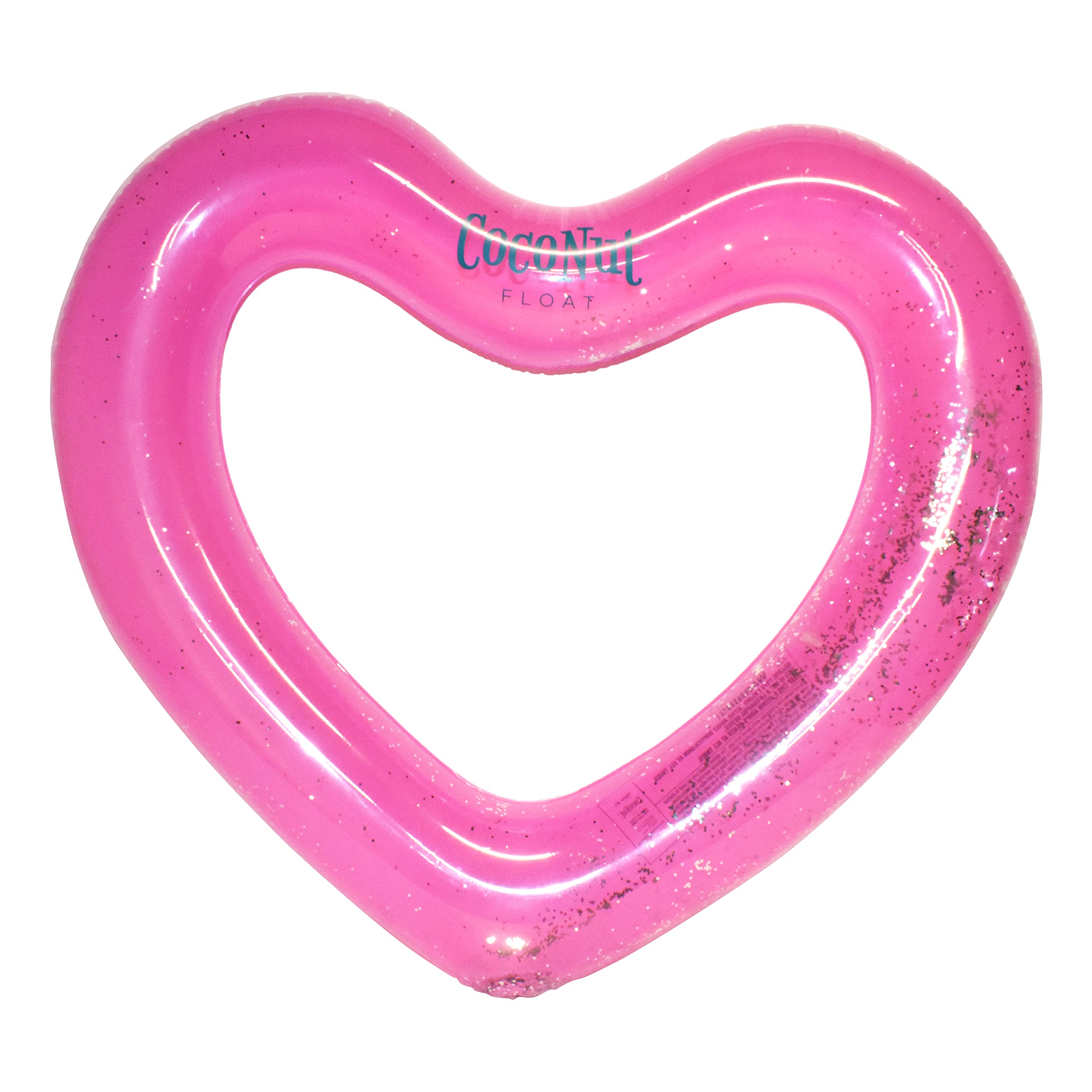 CocoNut Float Glitter Heart Pool Floats – Inflatable Pool Rings for Summer Fun – Durable Lounge Tubes & Water Toys – Perfect for Pool Parties, Beach Trips, and Backyard Gatherings – Ages 8+ Years