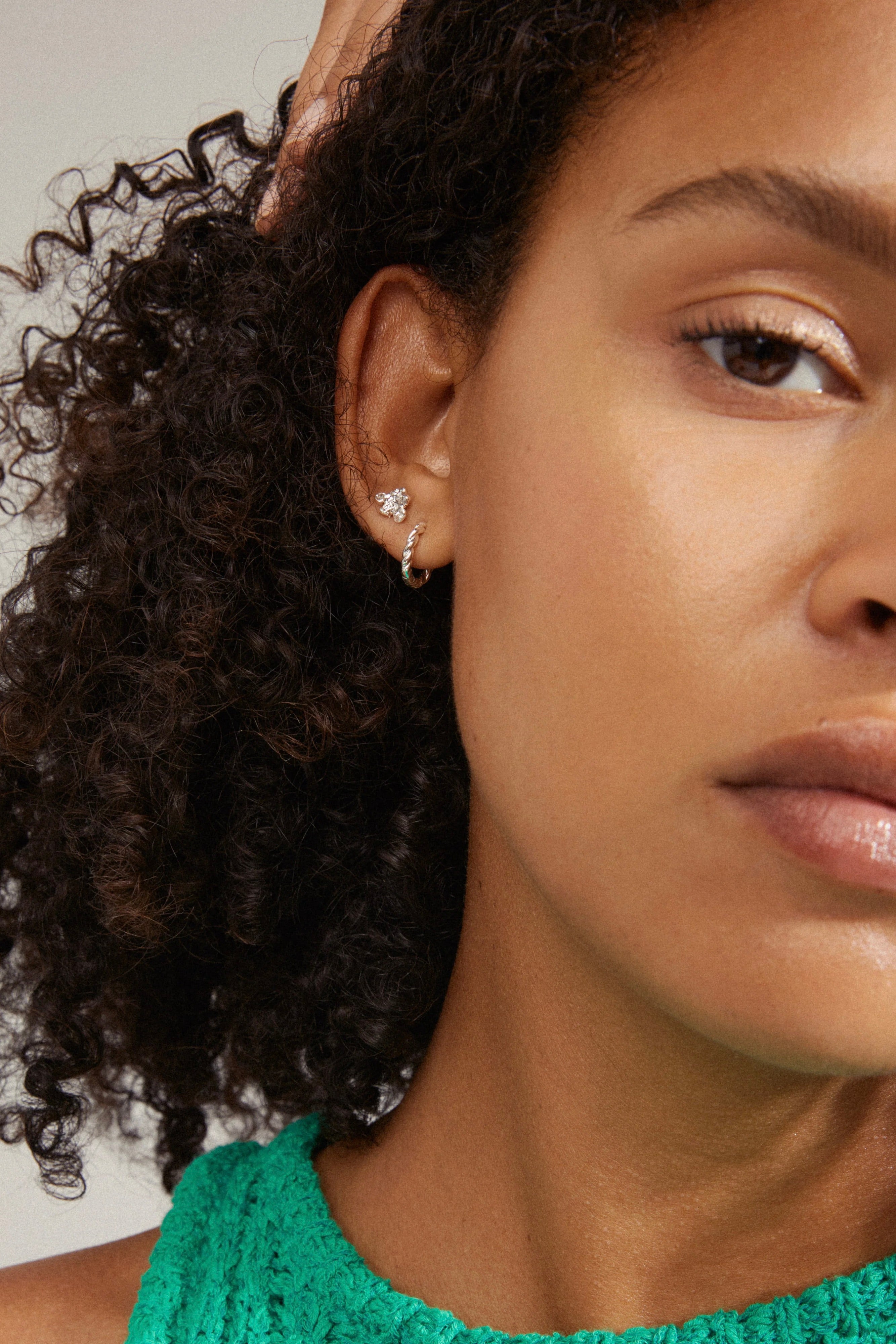 Emanuelle Silver Crystal Stud and Hoop Earrings Set - 3 Piece Elegant Jewelry for Women | Perfect for Parties, Weddings & Everyday Wear