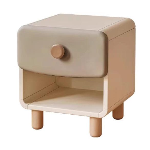 15.7x16.1x17.7 inch / 40x41x45 cm / warm white milk tea color / Poplar Nightstand