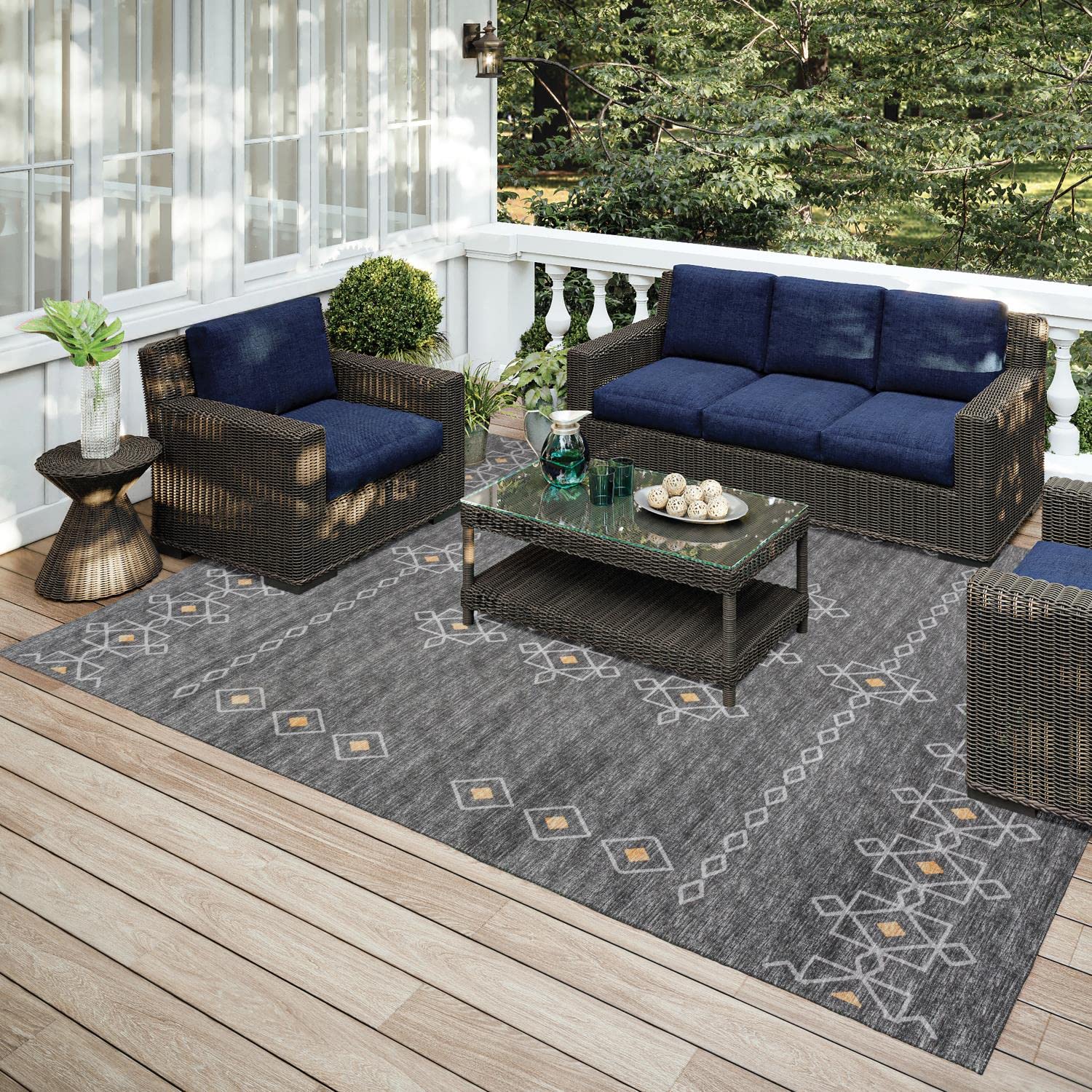 Addison Rugs Yuma AYU33 Gray 3' x 5' Indoor Area Rug - Soft & Durable for Living Room, Bedroom, or Office Decor