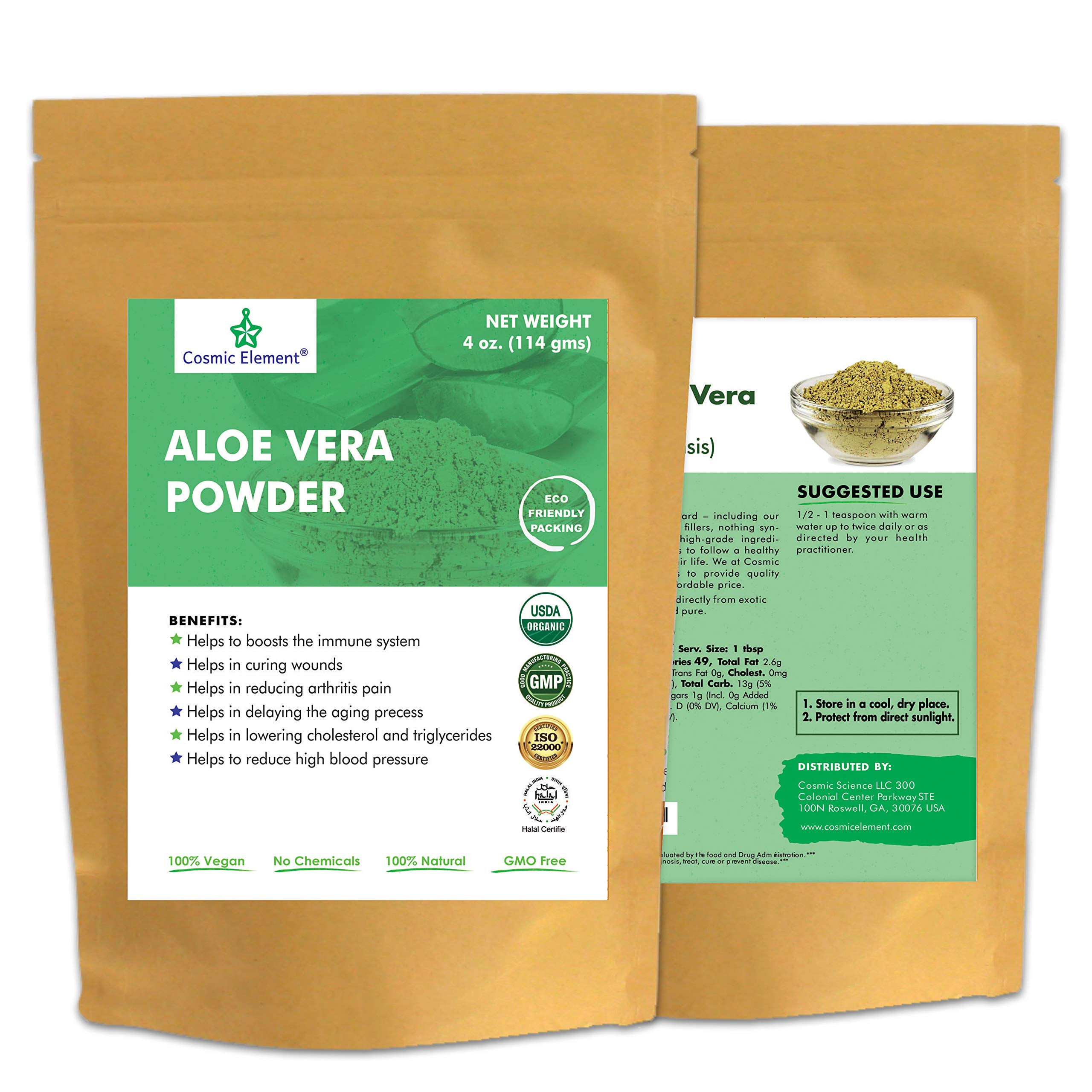 Organic Aloe Vera Powder 100% Pure | Hydrating After Sun Care, Moisturizing for Face, Body & Skin | Sunburn, Acne & Dry Skin Relief | Aloe Powder for Hair Growth | 4 oz | Perfect for DIY Skincare, Sunburn Recovery & Natural Hair Treatments