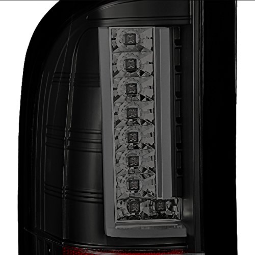 AKKON Black Smoke LED Tail Lights Pair for 2007-2014 Chevy Silverado 1500/2500HD/3500HD - Left & Right Side Replacement - Enhances Visibility & Style for Night Driving & Off-Road Adventures