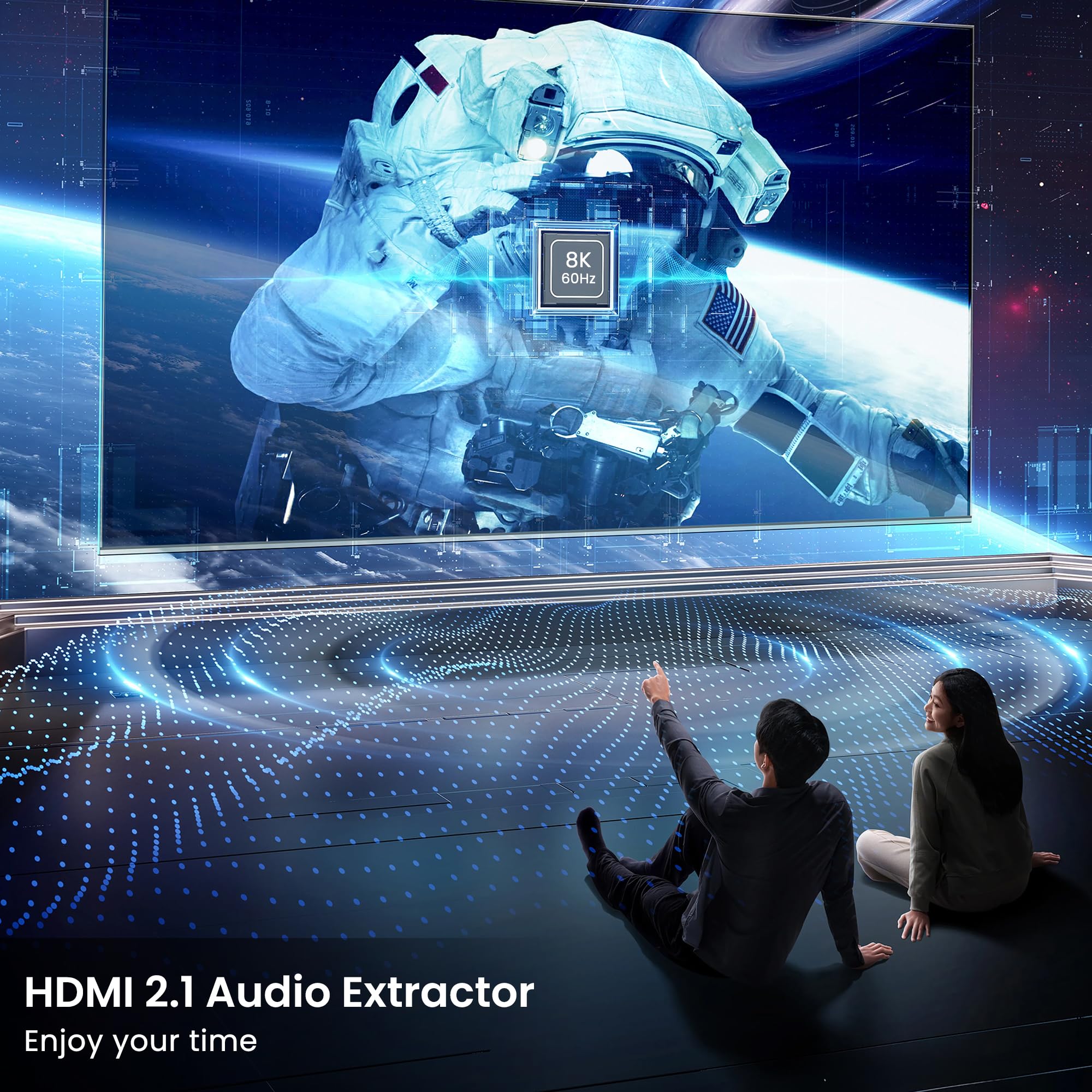 4K 120Hz HDMI Audio Extractor with 8K@60Hz Support - HDMI to HDMI + Optical Toslink SPDIF + 3.5mm Audio Jack - Compatible with HDMI 2.1, HDR10, HDCP2.3 & Dolby Vision - Perfect for Home Theater, Gaming & Audio Systems