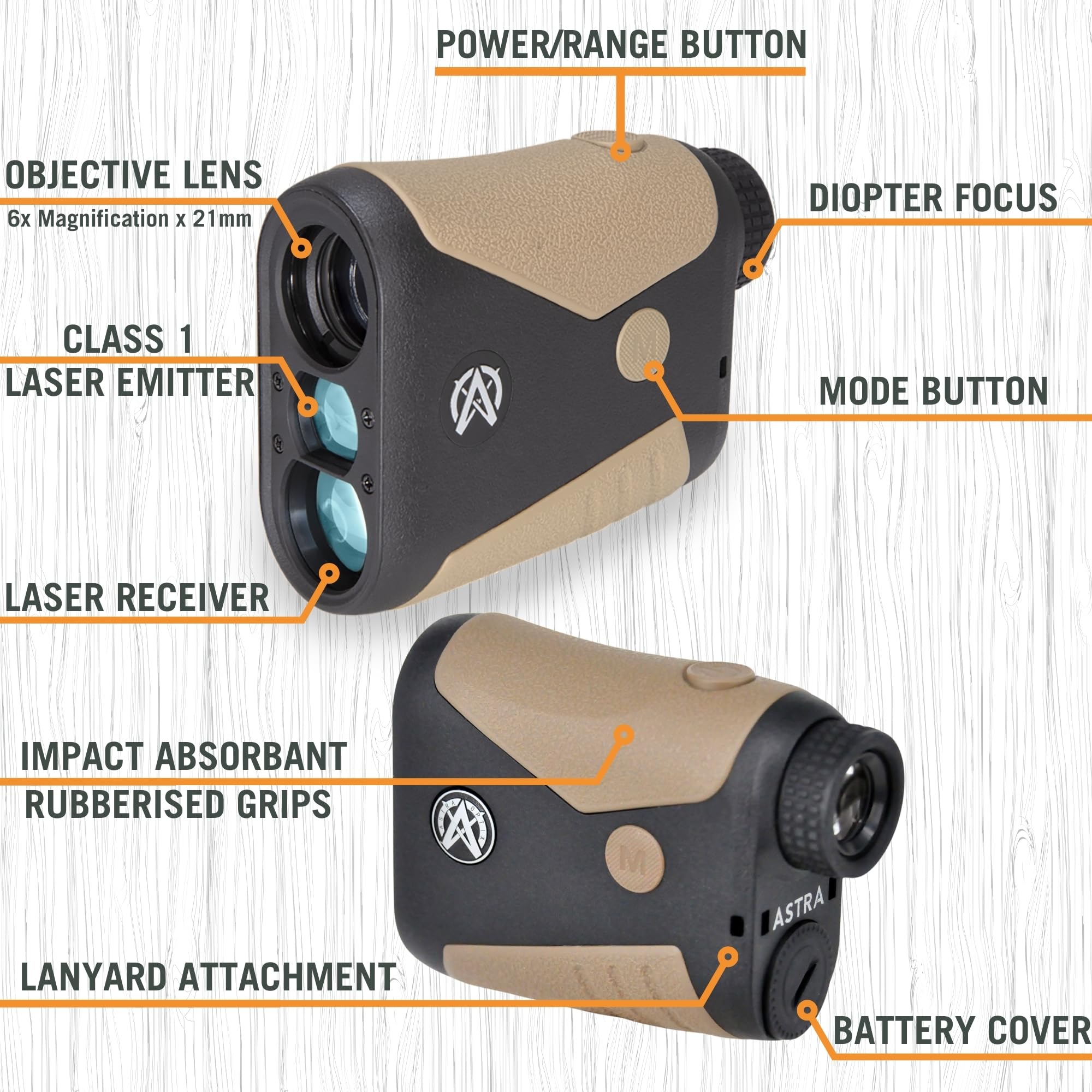 OTX/HTX1600 1760 Yards Laser Rangefinder for Hunting, Shooting & Golf - Red OLED/HD LCD Display, 0.10s Fast Measurement, ±1 Yard Accuracy | Perfect for Bow Hunting, Target Practice & Golf Course Distance Tracking
